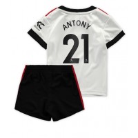 Manchester United Antony #21 Fußballbekleidung Auswärtstrikot Kinder 2022-23 Kurzarm (+ kurze hosen)